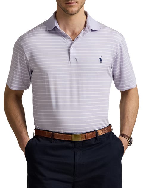Big & Tall Striped Performance Polo Shirt