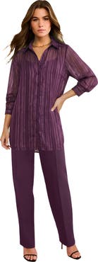 Roaman's Kate Lurex Stripe Blouse