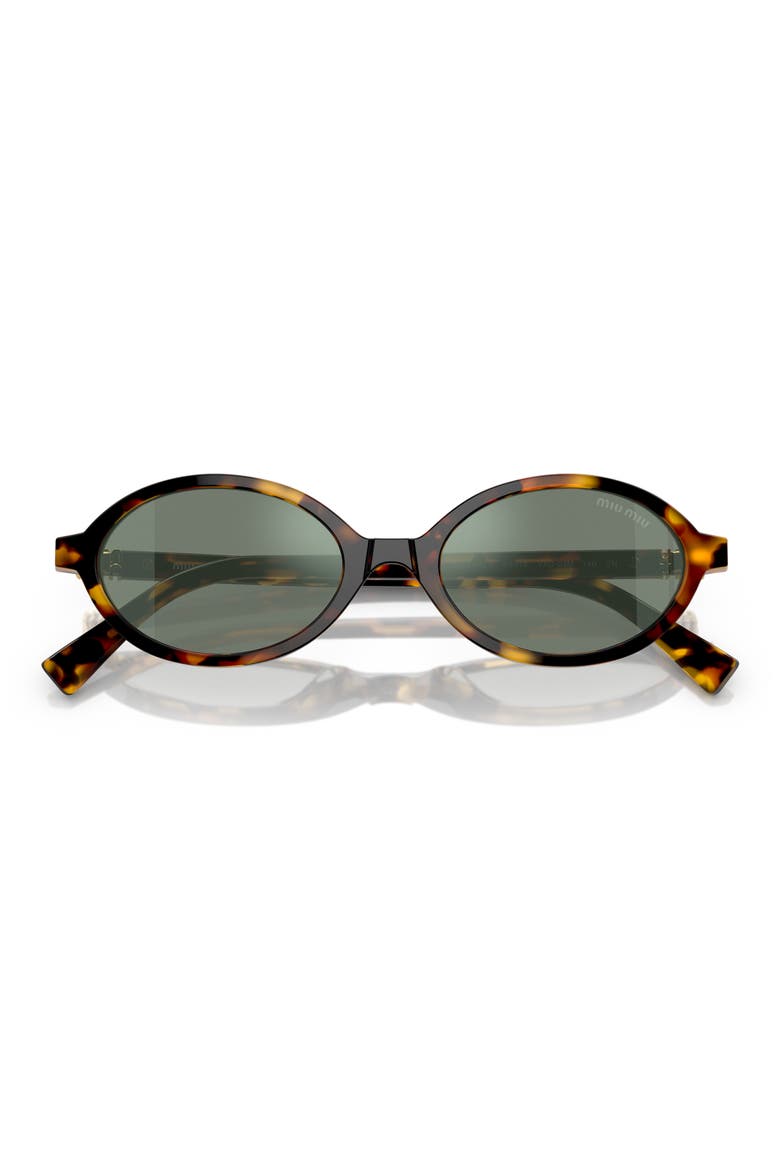 50mm Oval Sunglasses, Alternate, color, HONEY HAVANA / GREEN MIRROR