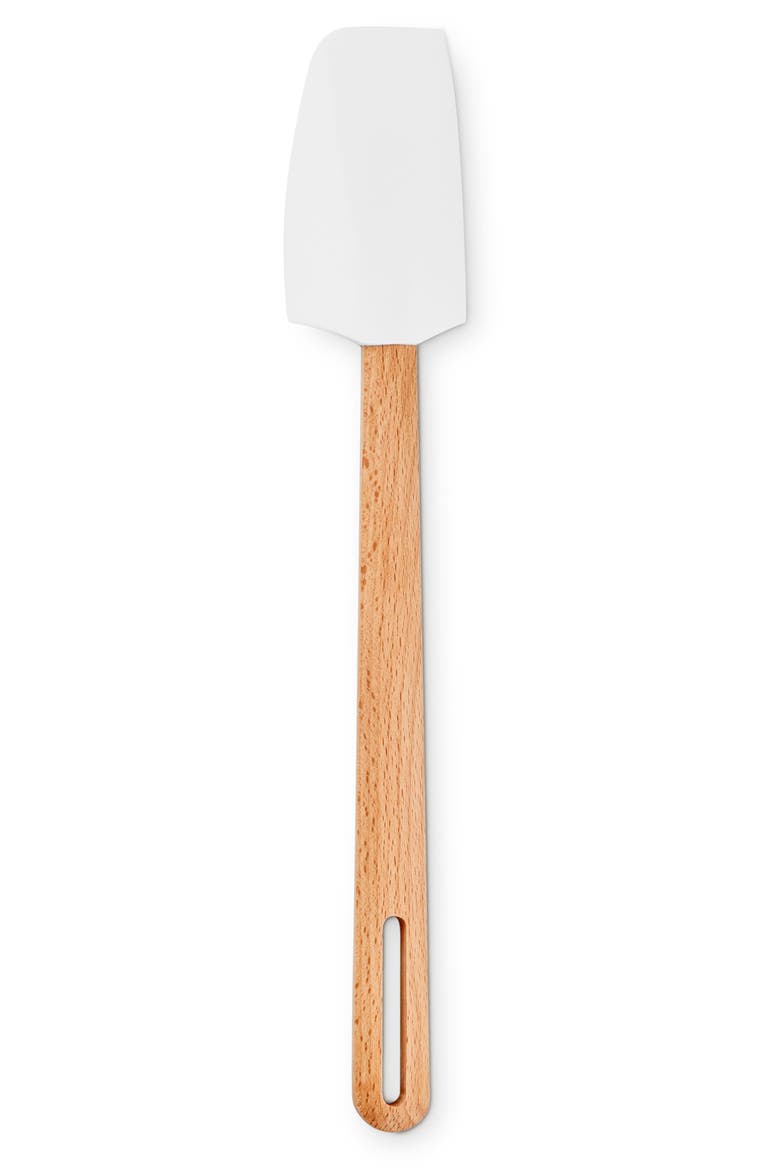 Signature Small Silicone & Wood Spatula, Main, color, WHITE