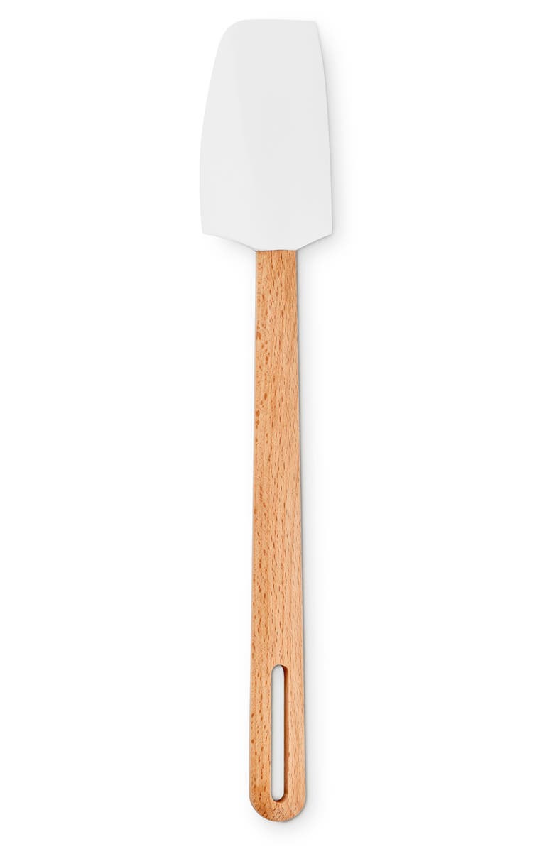 Le Creuset Signature Small Silicone & Wood Spatula, Main, color, White