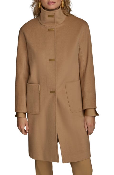 Convertible Collar Wool Blend Coat