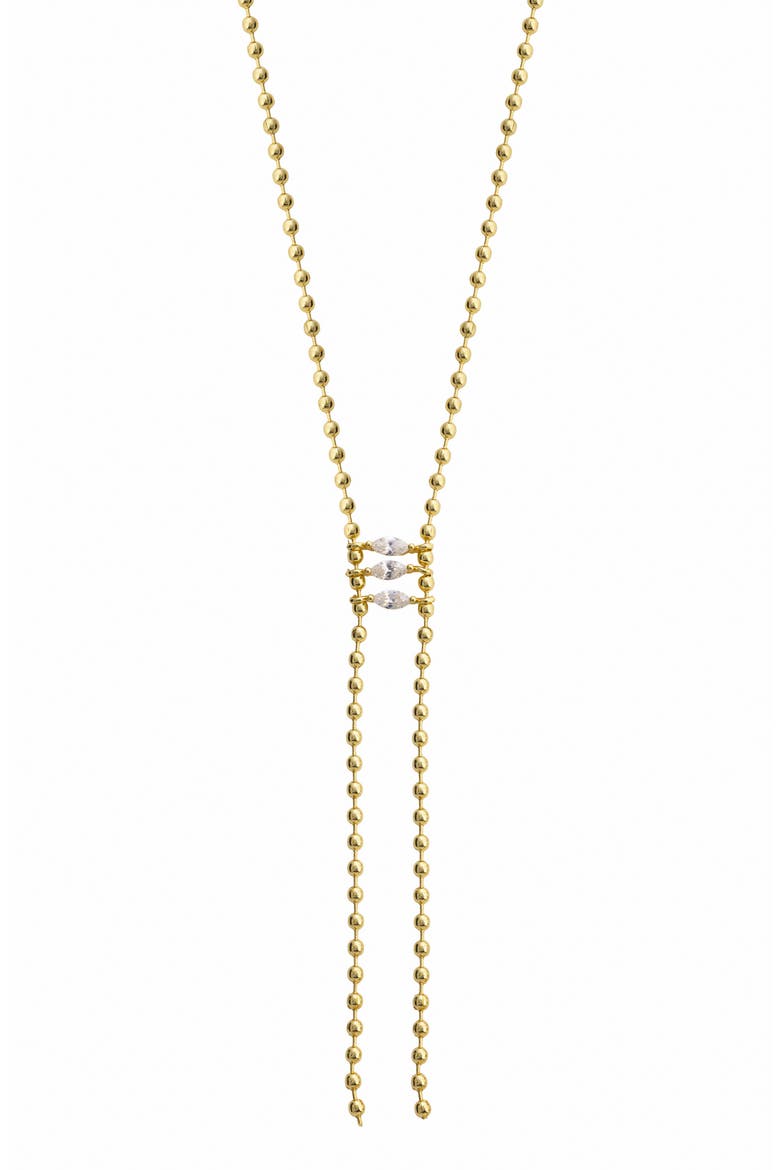 Cubic Zirconia Y-Necklace, Main, color, GOLD
