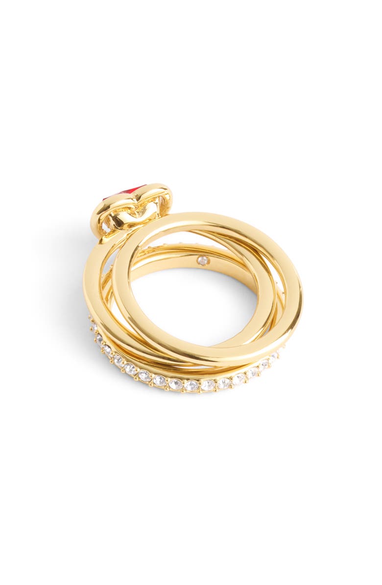 COACH Halo Heart Set of 3 Stackable Rings, Alternate, color, 