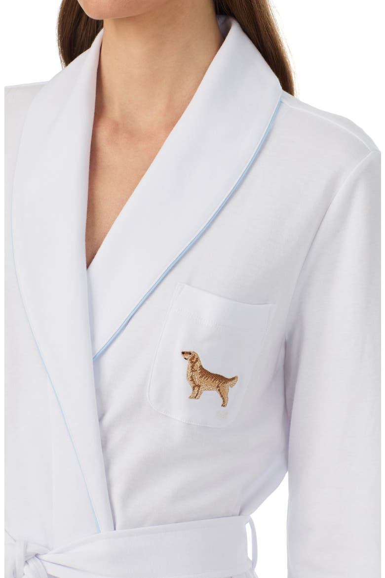 Cotton Blend Robe, Alternate, color, WHITE