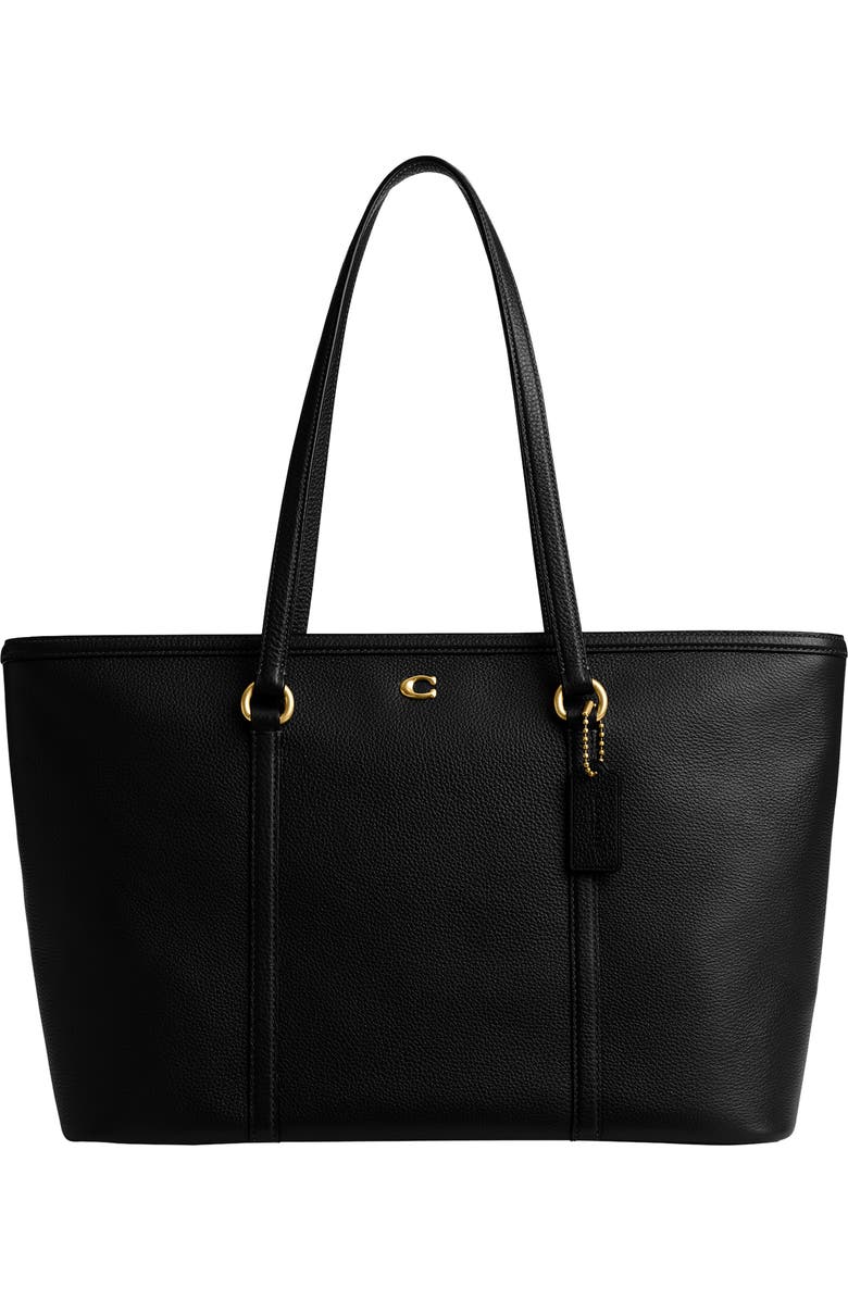 COACH Refined Pebble Leather Tote, Main, color,