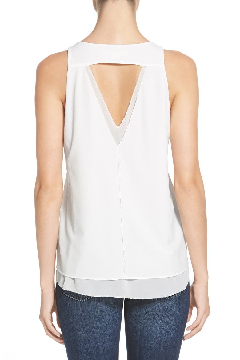 V-Neck Underlay Tank, Alternate, color, WHITE