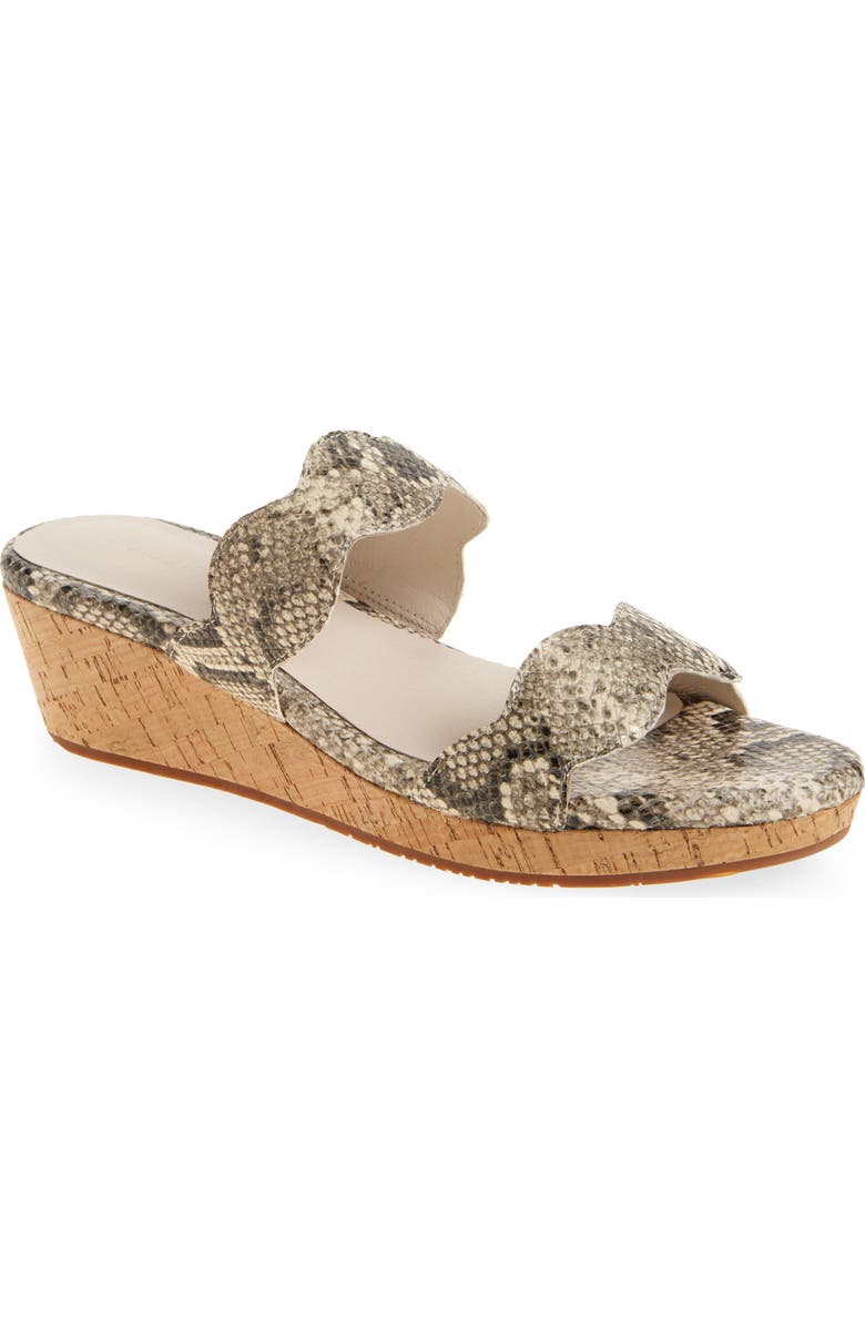 Chocolat Blu Fira Platform Wedge Slide Sandal, Main, color, Natural Embossed Snake