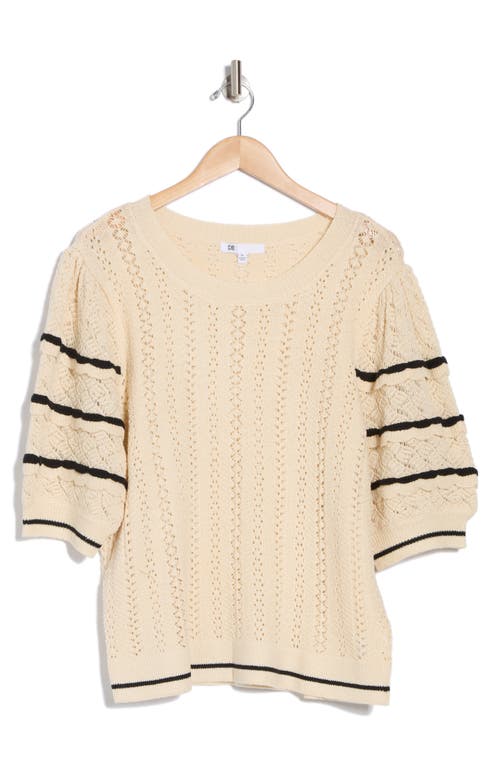 Dr2 By Daniel Rainn Pointelle Scalloped Sweater In Natural