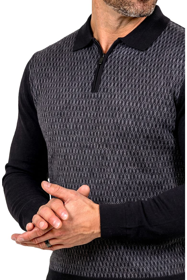 Quarter Zip Cotton & Cashmere Sweater, Alternate, color, GREY