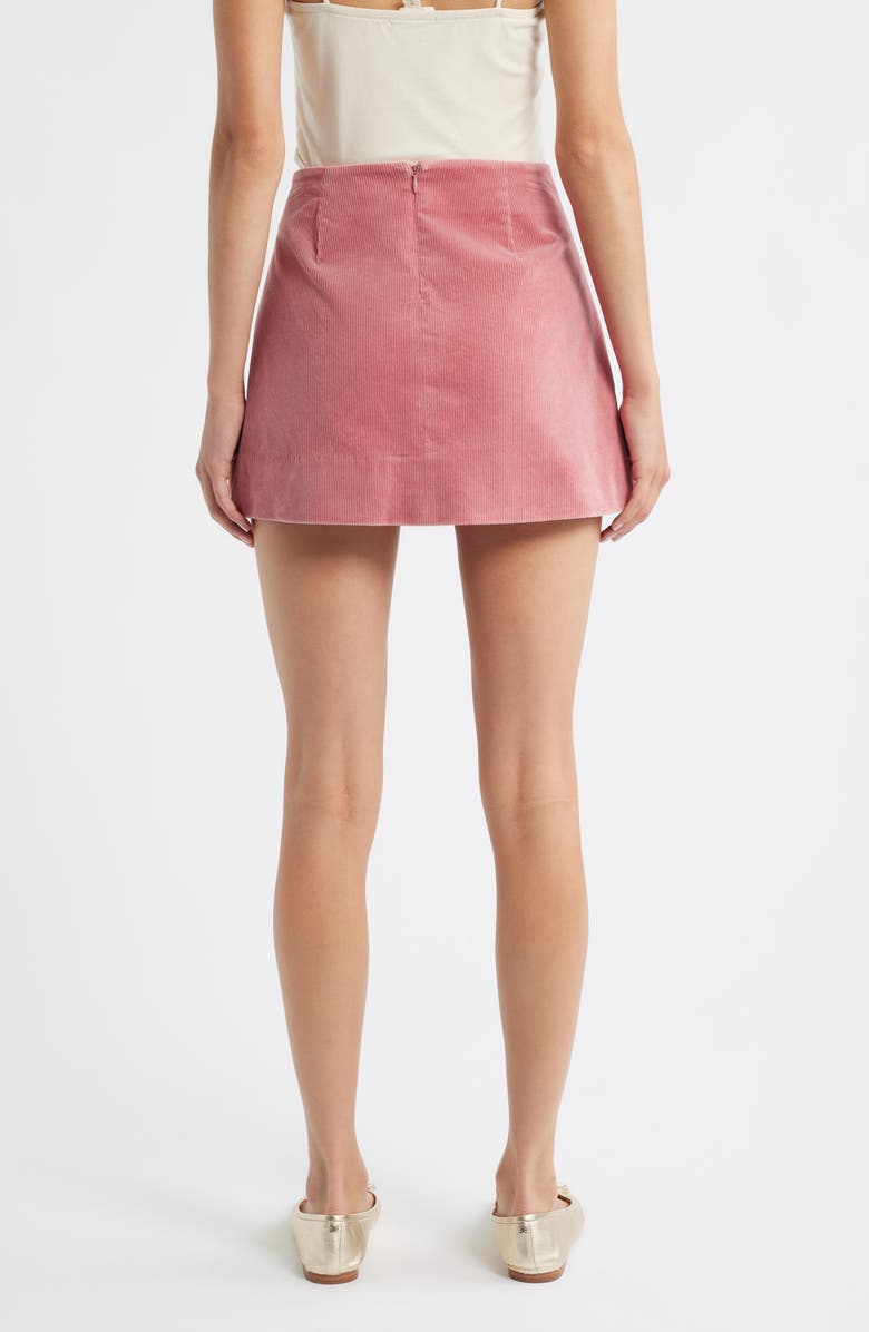LoveShackFancy Kida Corduroy Miniskirt, Alternate, color, Rose