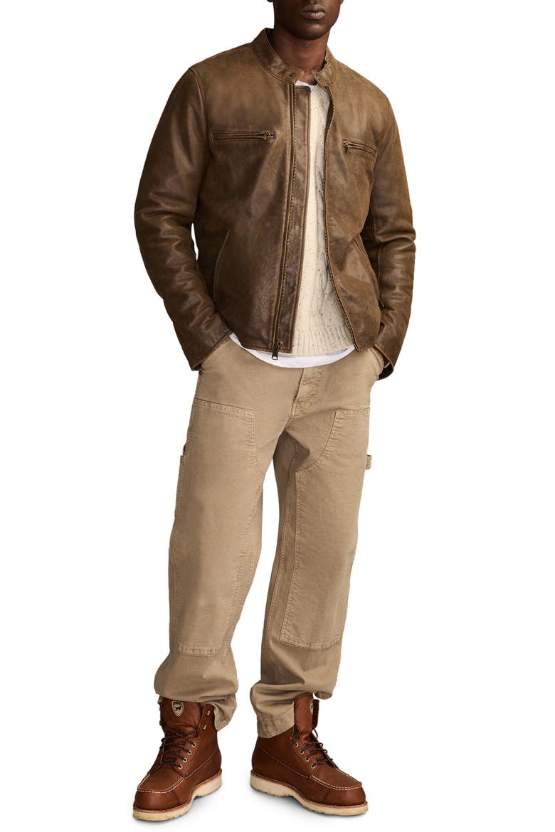 Bonneville Washed Leather Jacket, Alternate, color, TIMBER BROWN