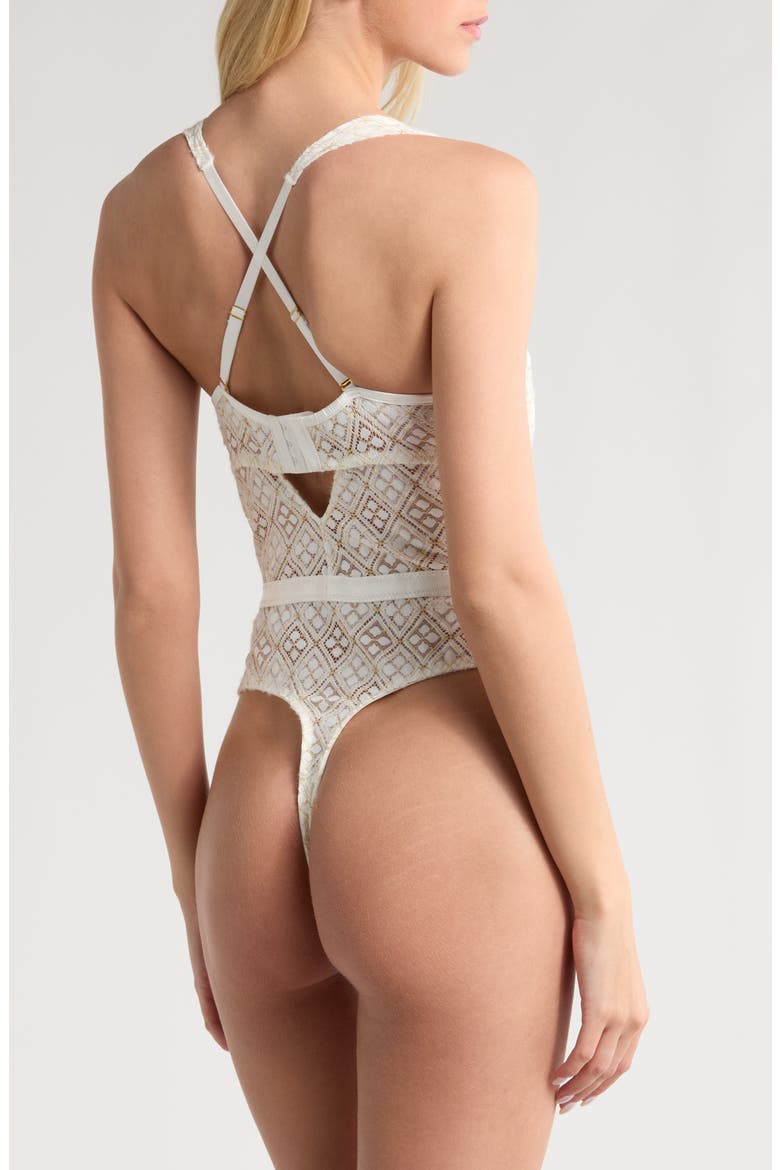 Lace Underwire Bodysuit, Alternate, color, SHELL WHITE