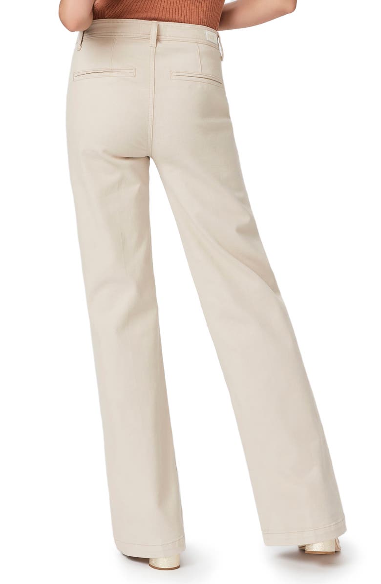 PAIGE Leenah High Waist Wide Leg Jeans, Alternate, color, Soft Beige