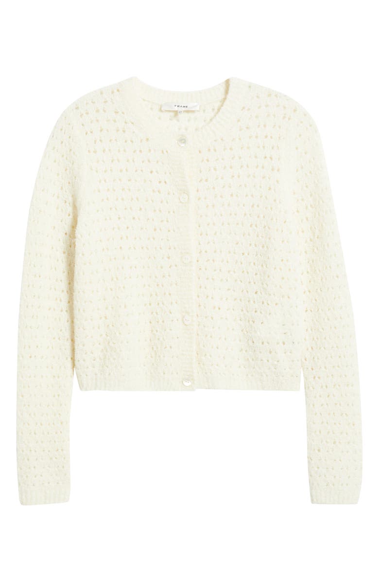 FRAME The Chenille Open Stitch Cardigan, Alternate, color, Cream