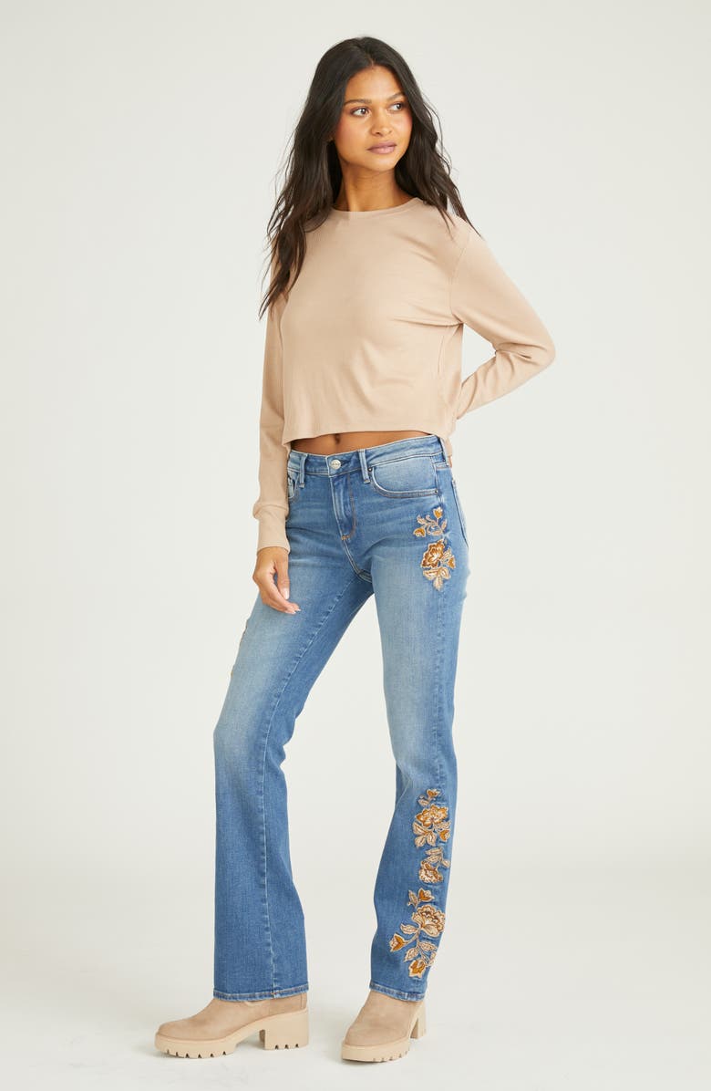 Driftwood Kelly Floral Embroidered Bootcut Jeans, Alternate, color, 