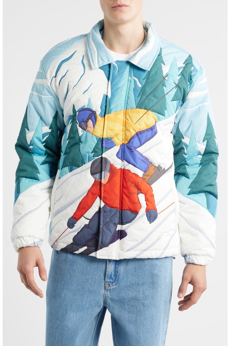 Ski Puffer Jacket, Alternate, color, BLUE