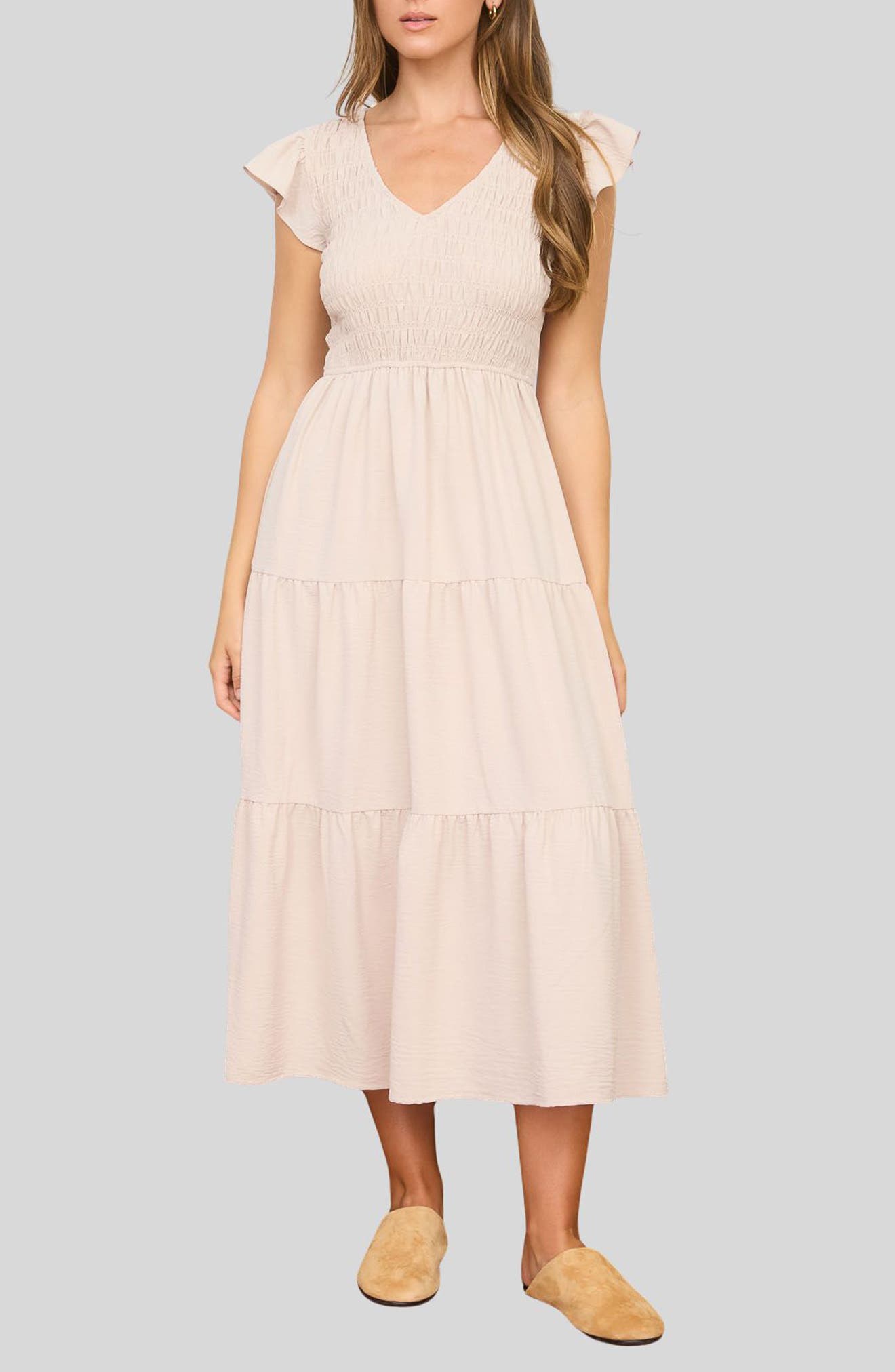 Blu Pepper Smocked Maxi Dress