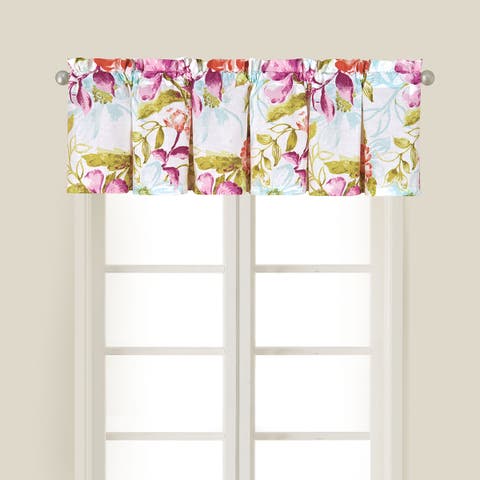 Clara Floral 100% Cotton Single Window Treatment Valance 15" x 72"