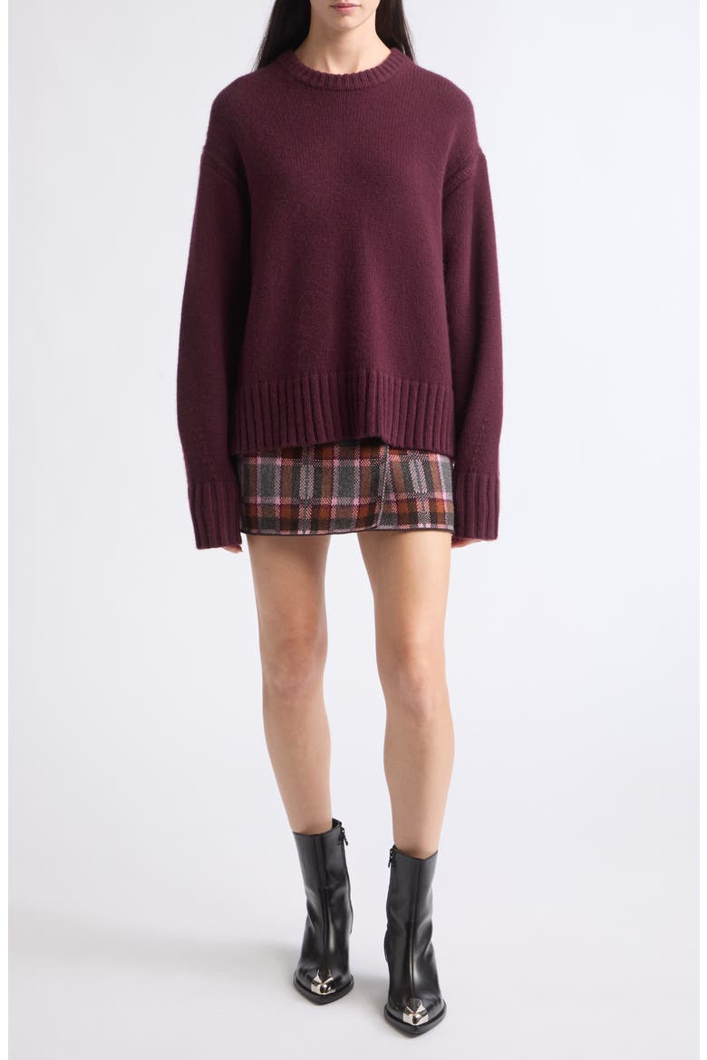 Cozy Cashmere Crewneck Sweater, Alternate, color, FIG