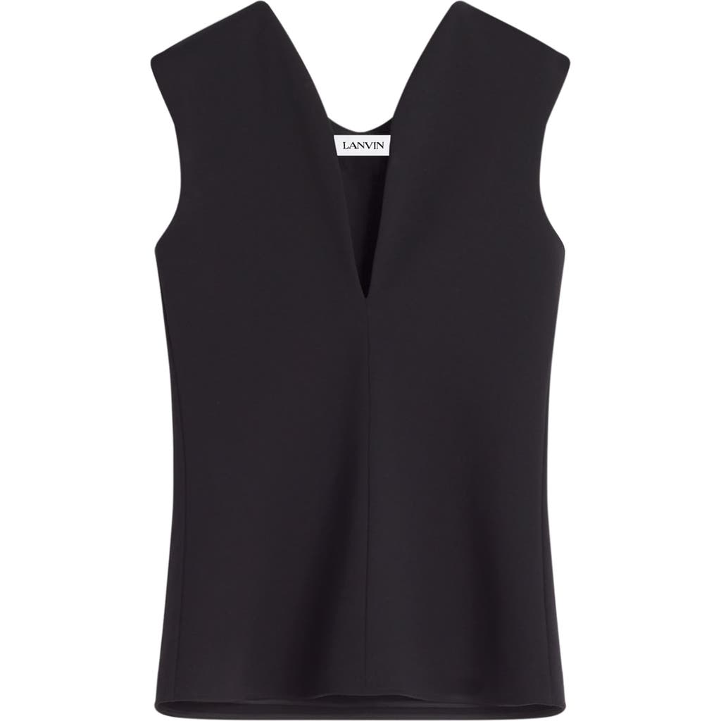 Lanvin Jersey Top With A Plunging Neckline