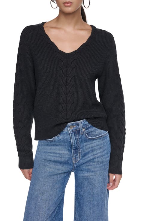 Cable Knit V-Neck Sweater