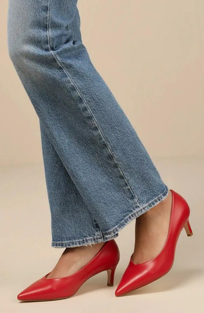 Zandra Pointed Toe Pump, Alternate, color, RED PU