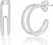 SIMONA Cubic Zirconia Double Hoop Earrings