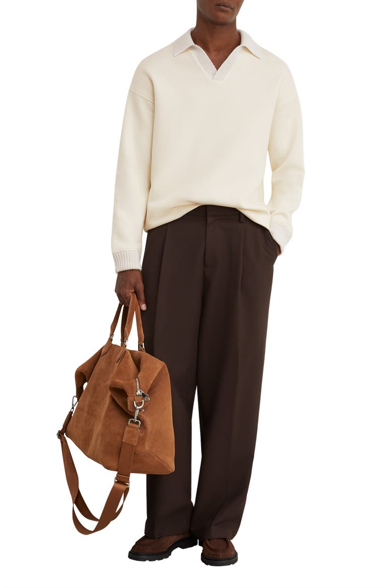 Beaton Open Collar Sweatshirt, Alternate, color, OFF WHITE