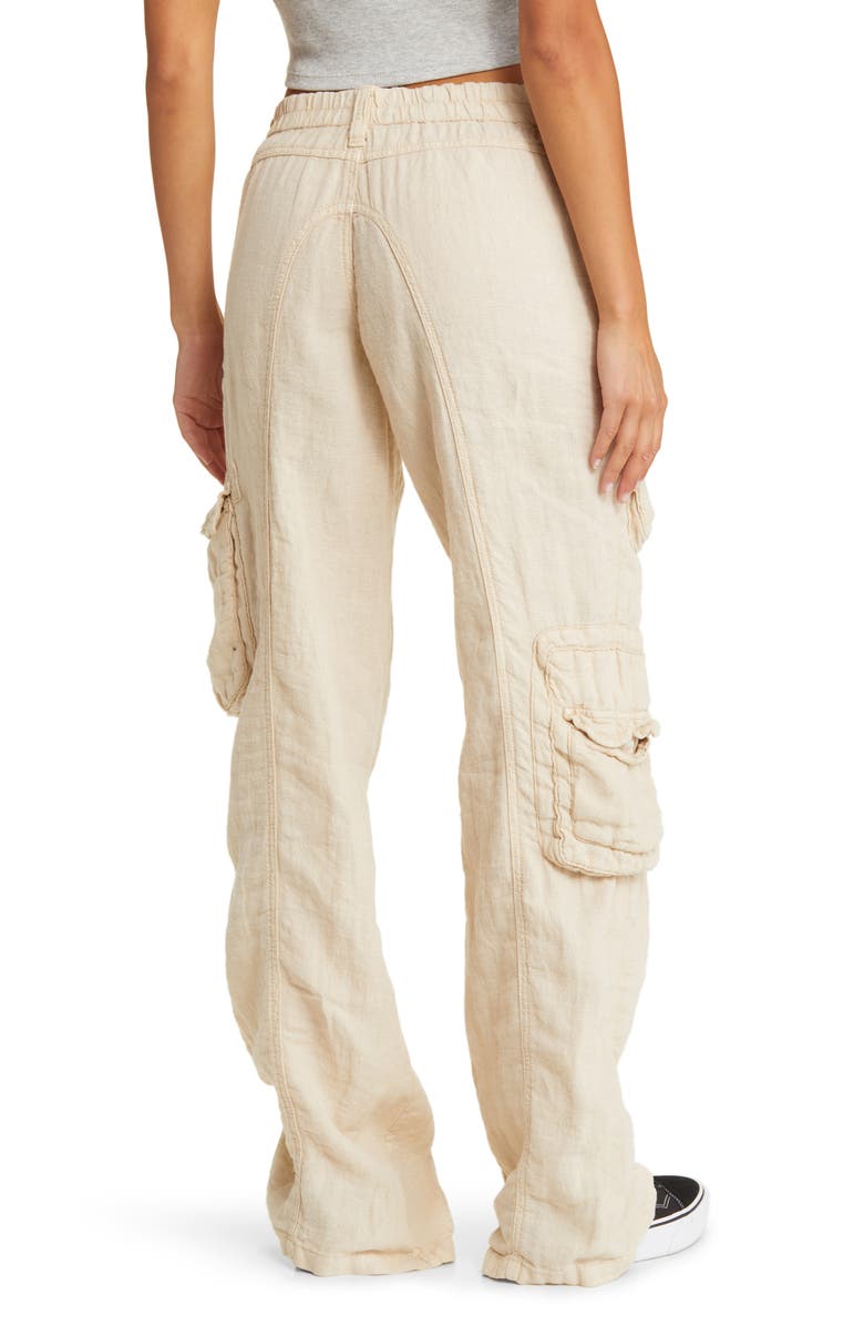 BDG Urban Outfitters Y2K Linen Cargo Pants, Alternate, color,