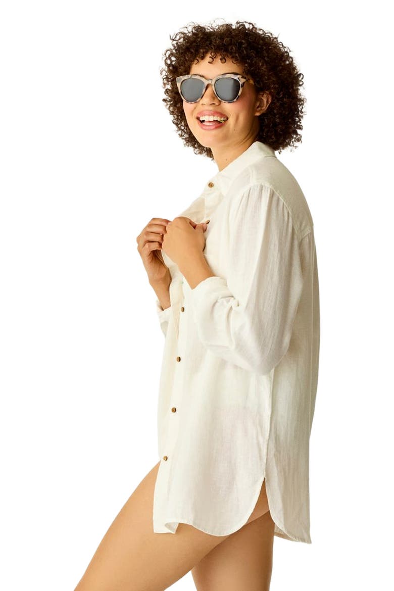 Taylor Linen Tunic, Alternate, color, Cloud Chambray