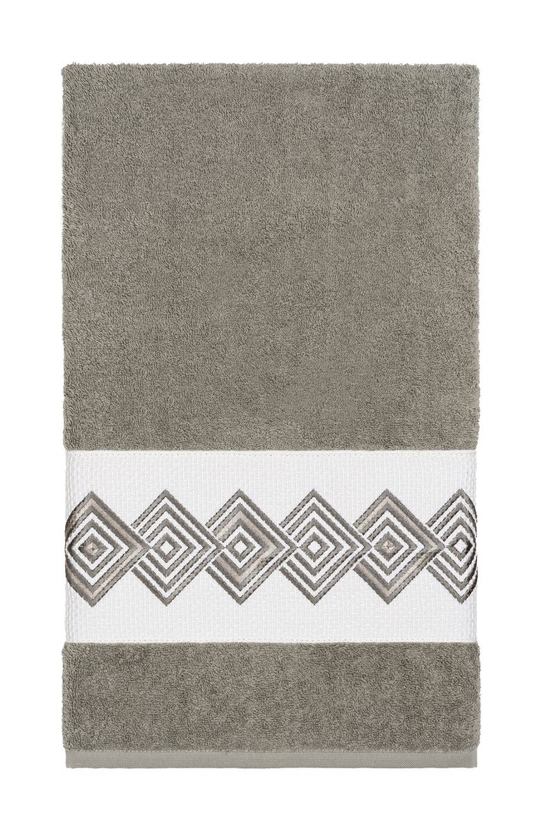 Linum Home Textiles Noah Embellished Bath Towel - Dark Grey, Main, color, Dark Grey