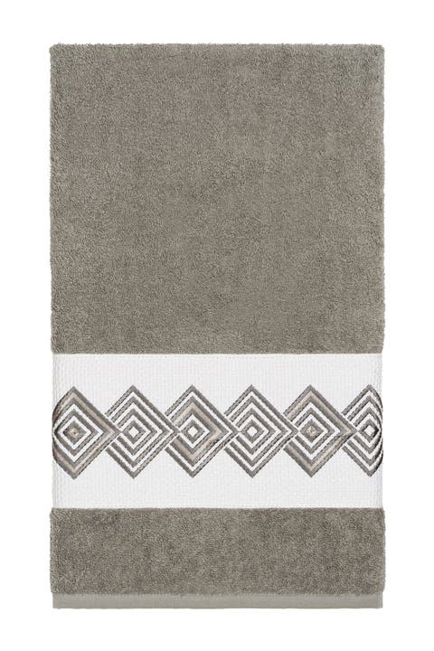 Noah Embellished Bath Towel - Dark Grey