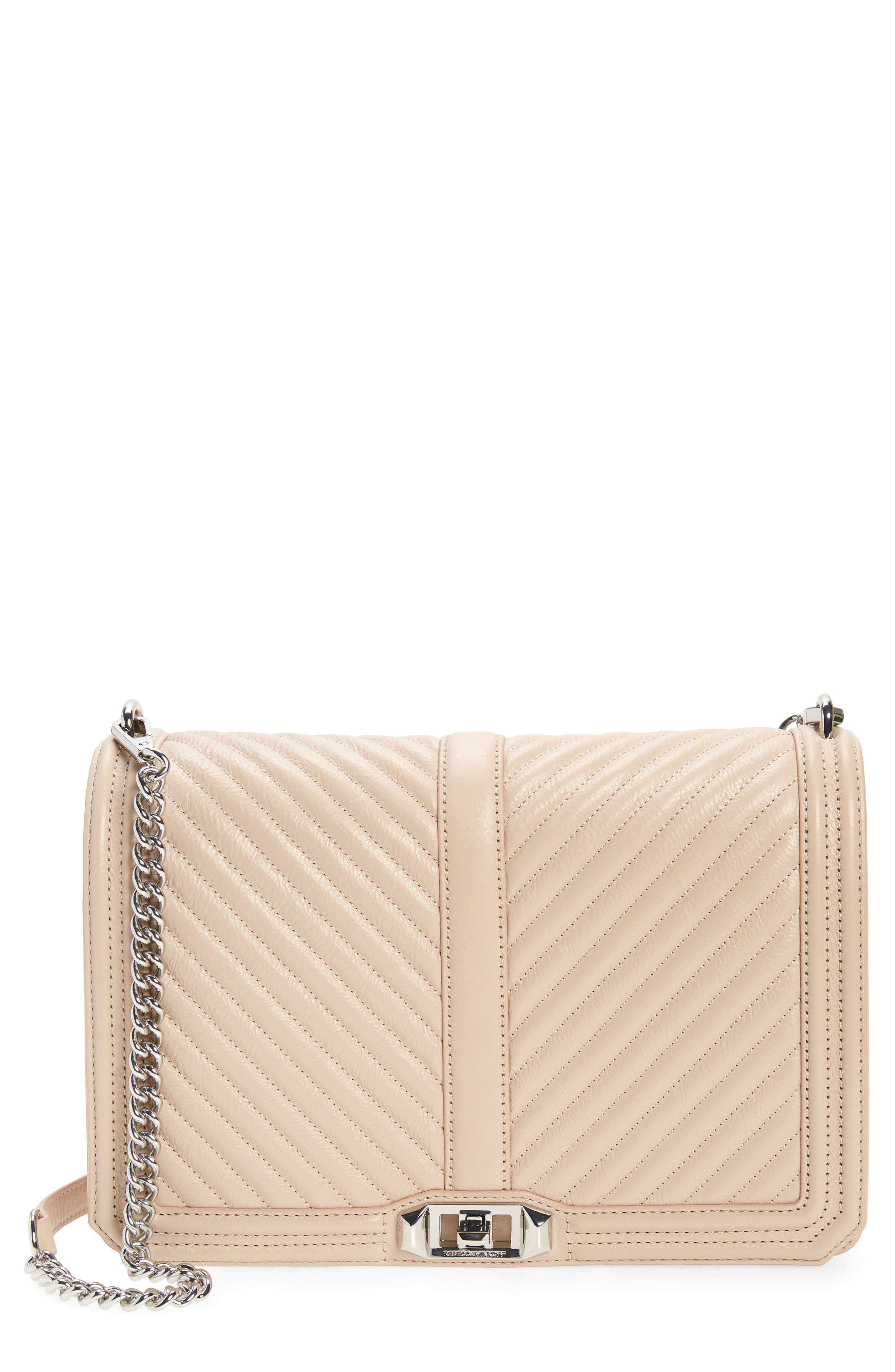 Rebecca Minkoff Jumbo Love Chevron Quilted Crossbody, Main, color, 