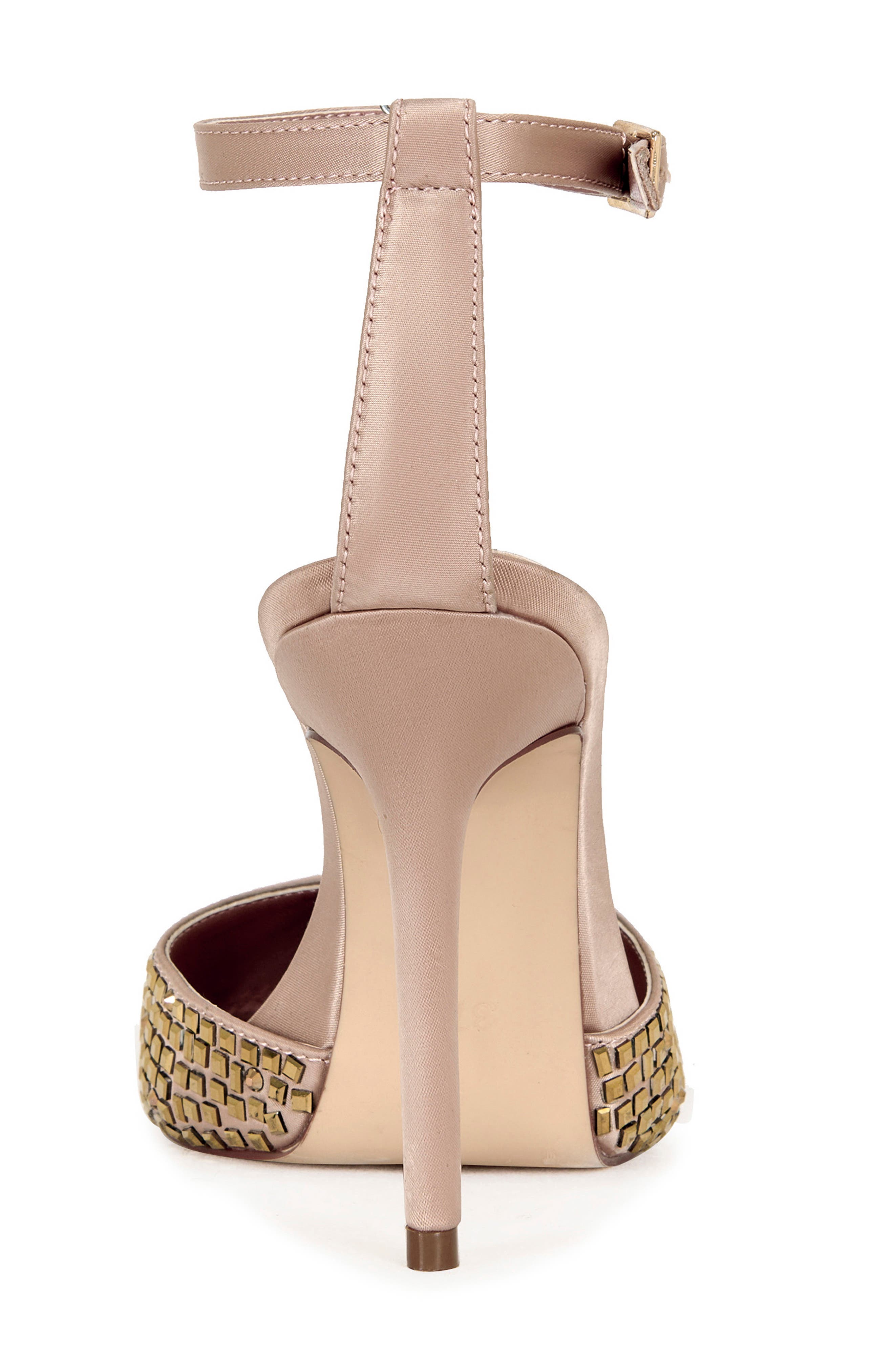 AZALEA WANG Waraia Ankle Strap Pointed Toe Pump, Alternate, color, Brown