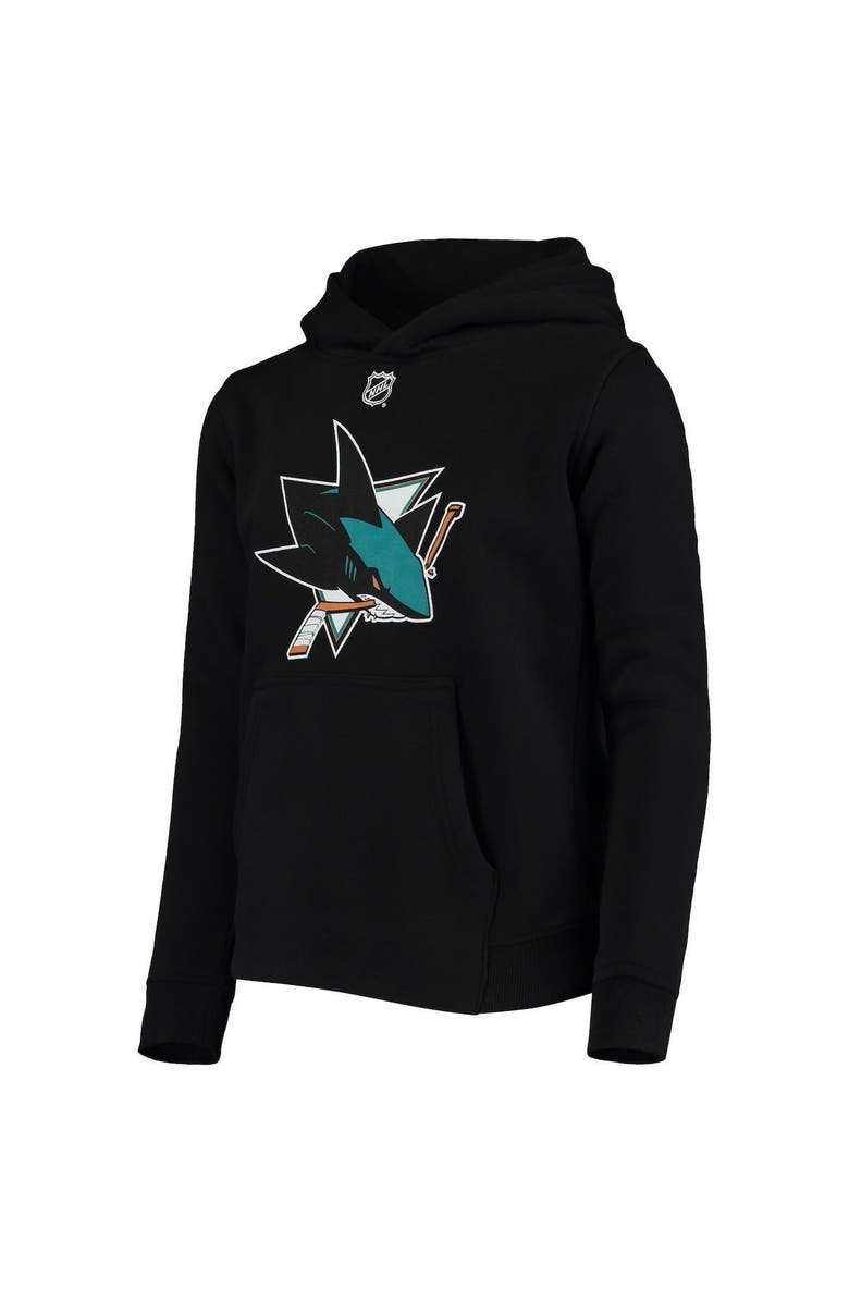 Outerstuff Youth Black San Jose Sharks Primary Logo Pullover Hoodie, Alternate, color,