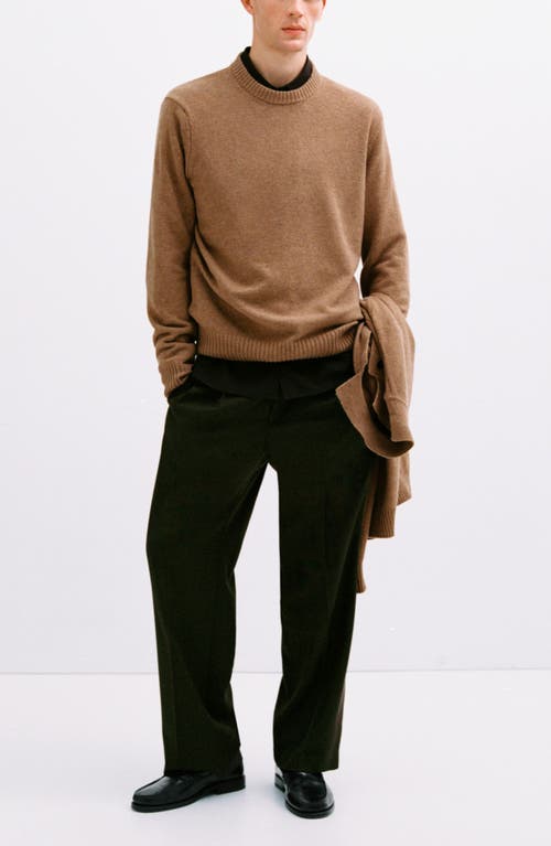 Mango Men's Wool-blend Knit Sweater In Medium Brown