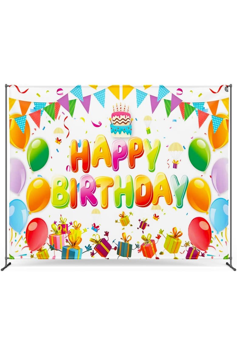 Photo Backdrop. Wrinkle-Free Photo Studio Backdrop, Main, color, Happy Birthday Text