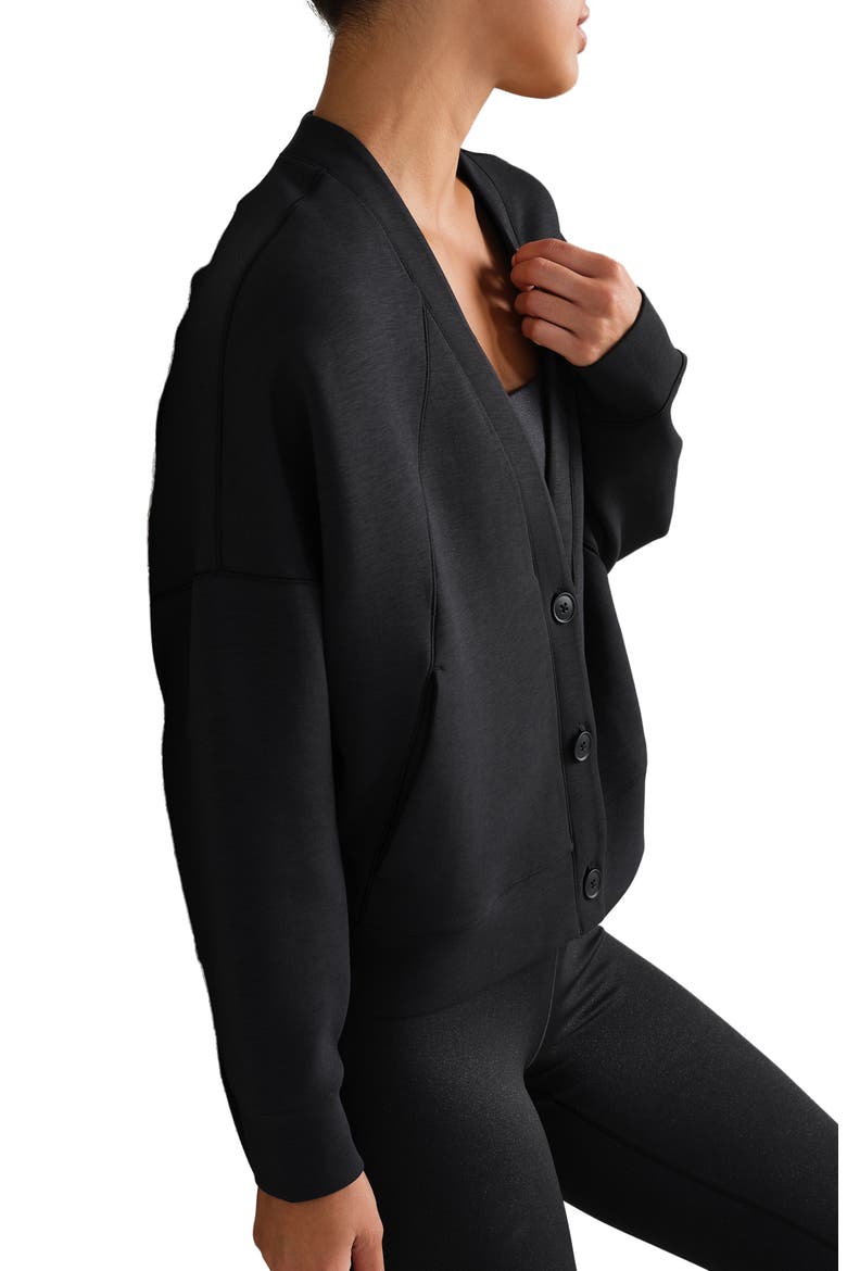 DreamGlow Cardigan, Alternate, color, PURE BLACK HEATHER