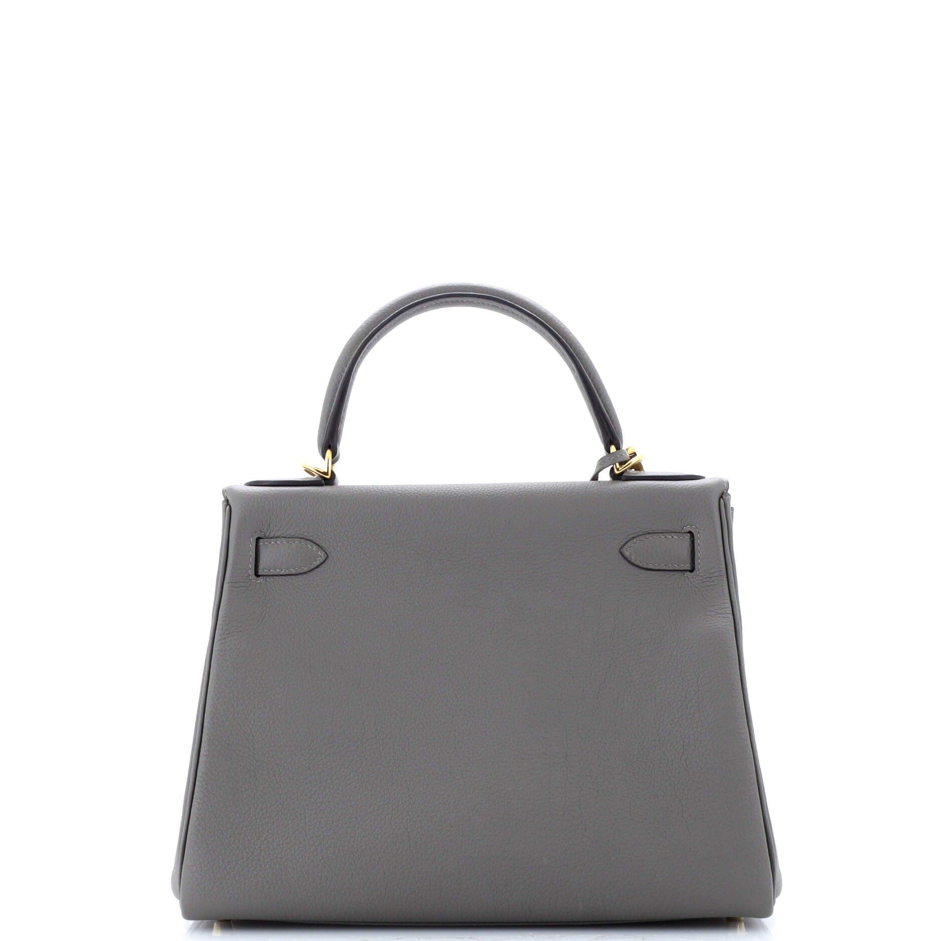 Pre-Owned Hermes Kelly Handbag Grey Togo with Gold Hardware 28, Alternate, color, 