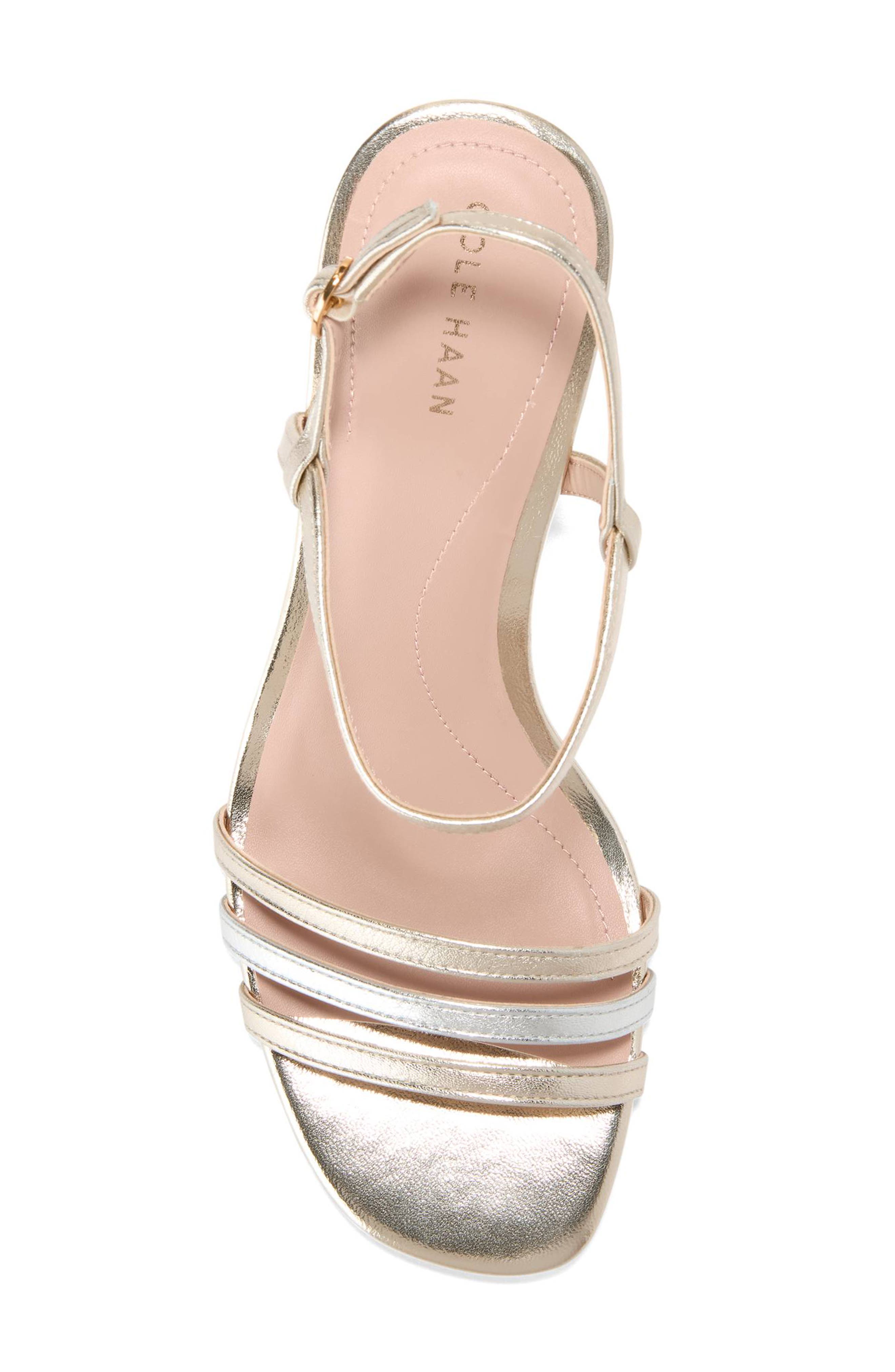 Michelina Strappy Sandal, Alternate, color, SOFT GOLD/ SILVER LEATHER