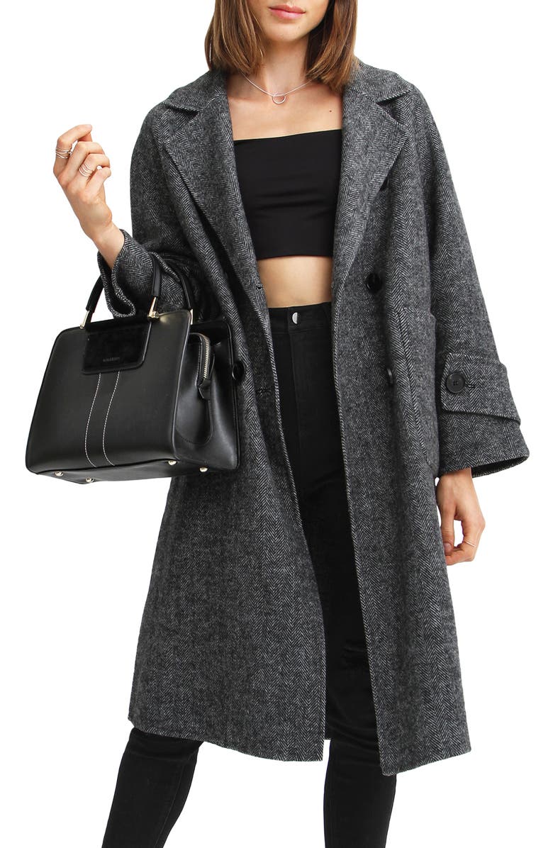 Belle & Bloom BELLE AND BLOOM Rumor Has It Wool Blend Coat, Alternate, color, Charcoal