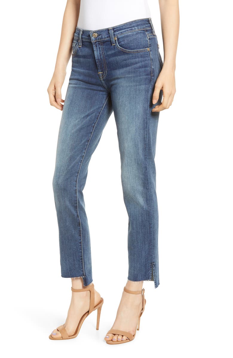 7 For All Mankind <sup>®</sup> b(air) Roxanne Step Hem Ankle Slim Jeans, Main, color, 