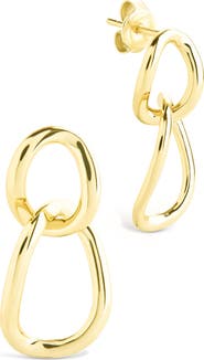 Sterling Forever Cruz Double Link Drop Earrings