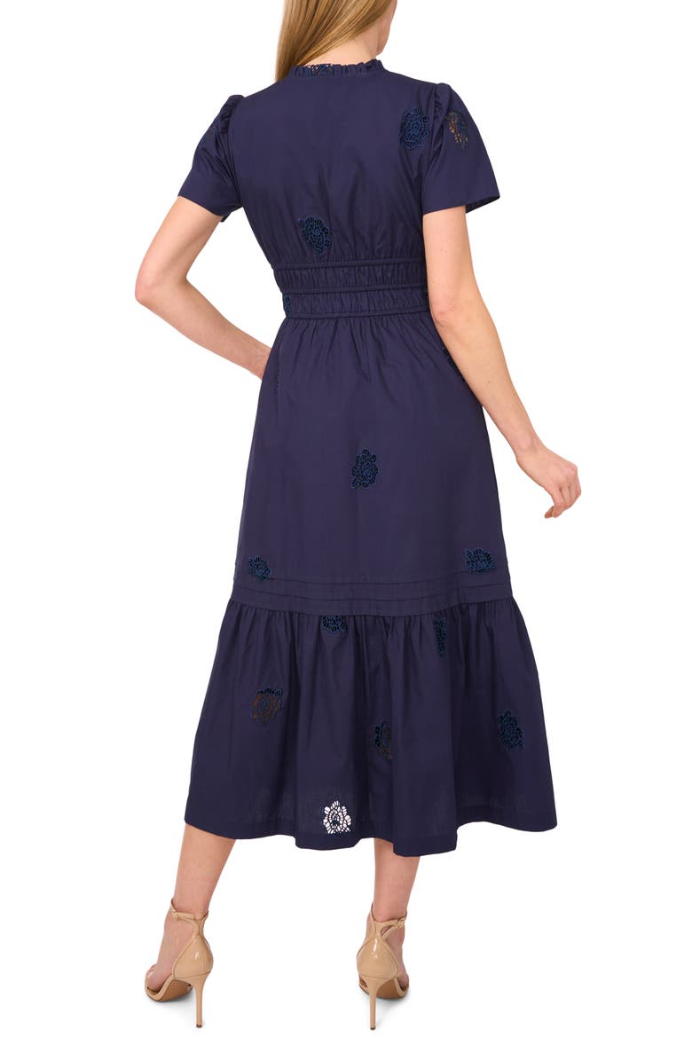 CeCe Floral Embroidered Flounce Hem Cotton Maxi Dress, Alternate, color,