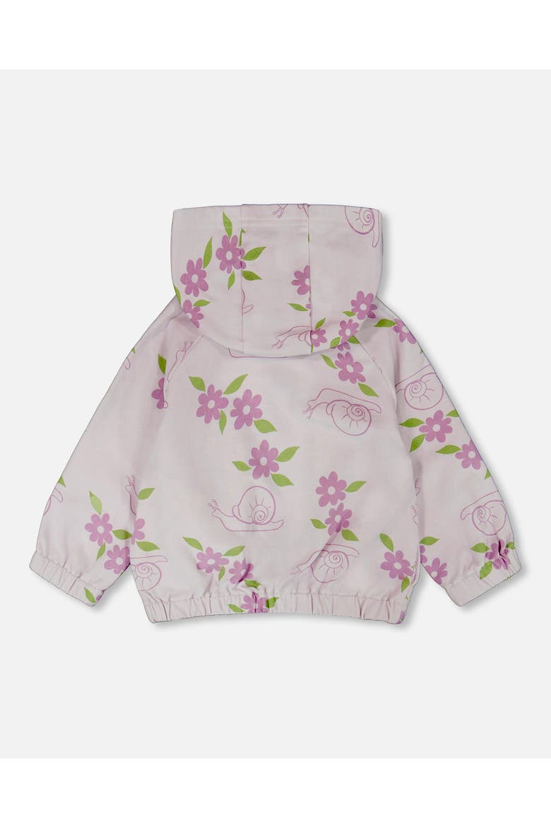 French Terry Snails Print Hooded Cardigan, Alternate, color, Lilac Snails Print