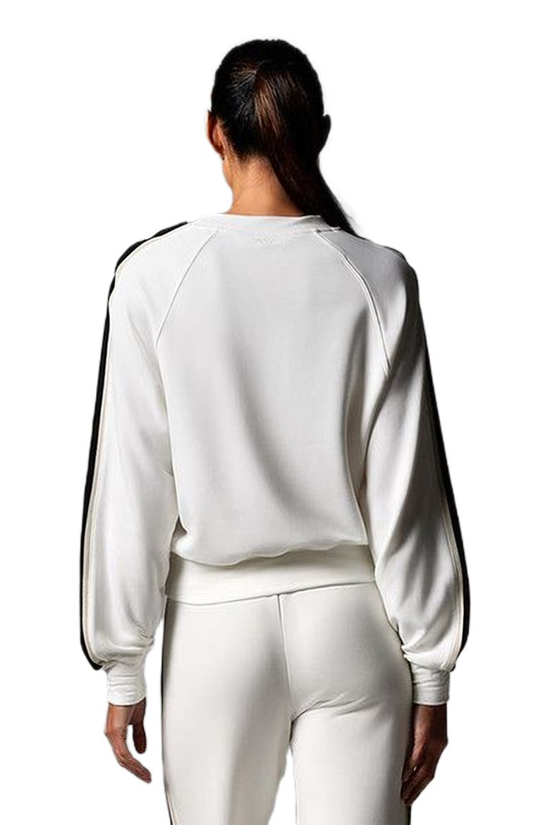 Ease Crew Stripe Sweatshirt, Alternate, color, COCONUT EBONY