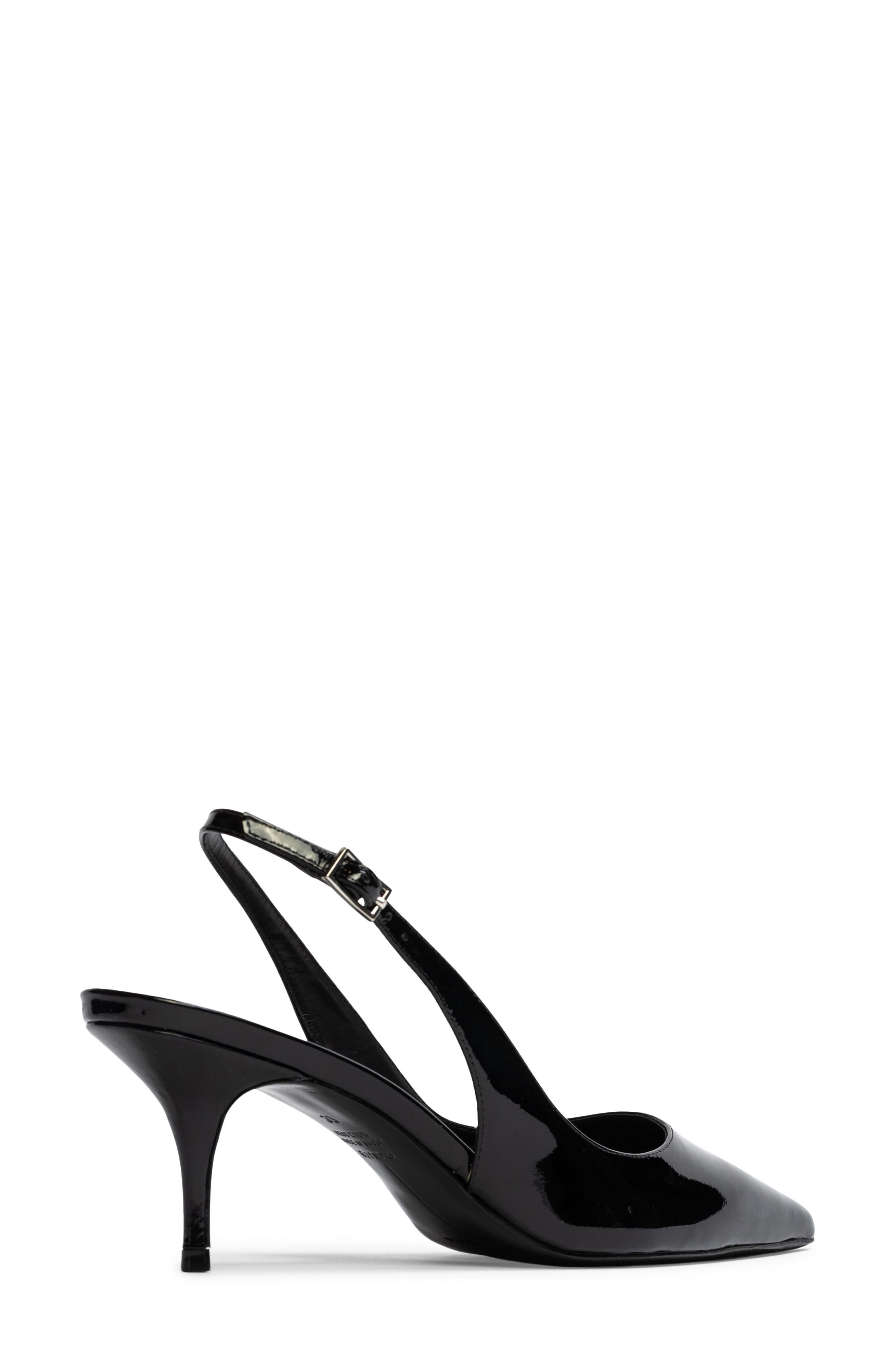 BLACK SUEDE STUDIO Alloy Pointed Toe Slingback Pump, Alternate, color, Black