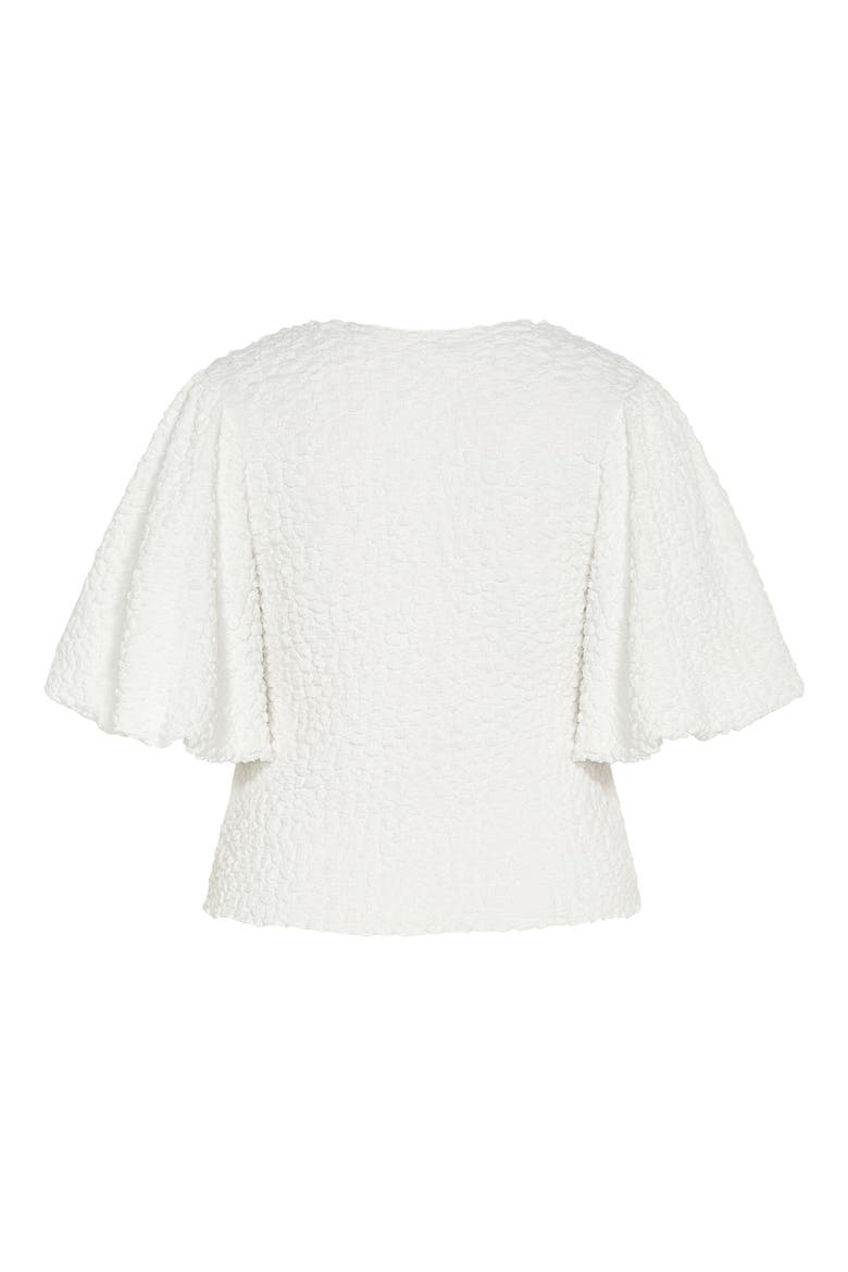 Chrissie Texture Puff Sleeve Top, Alternate, color, IVORY