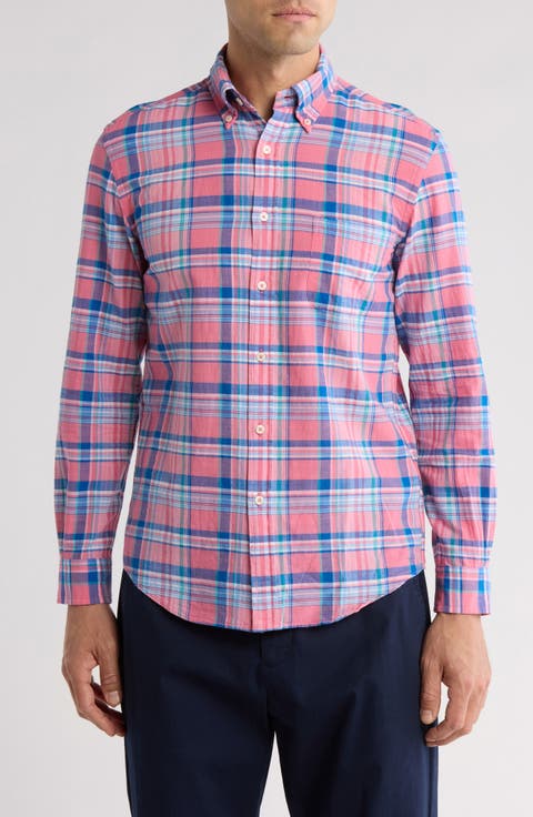 Regular Fit Madras Plaid Button-Down Shirt